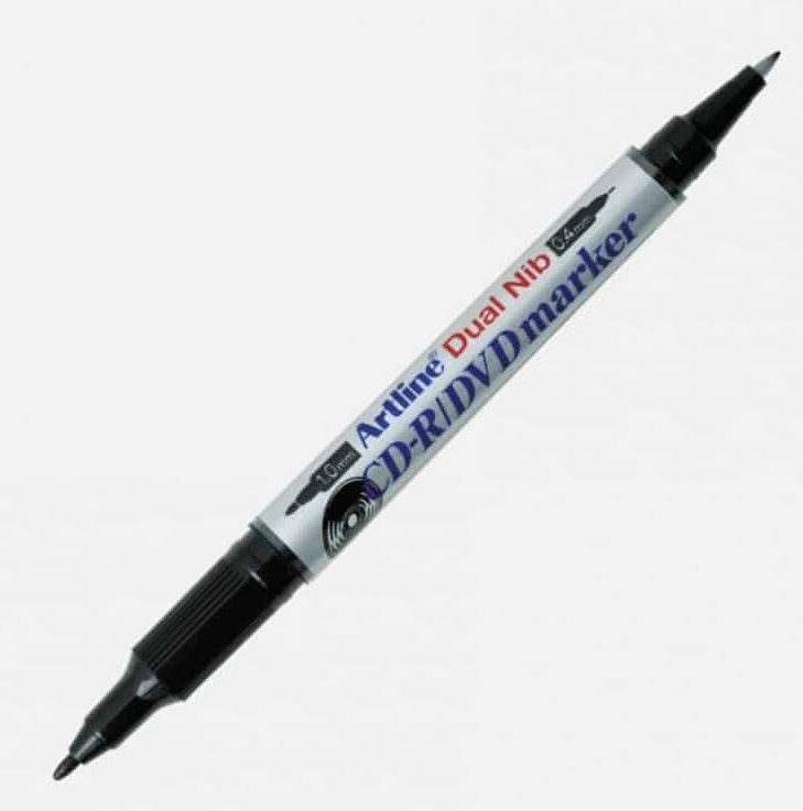 ARTLINE CD/ DVD MARKER, EK841T, DBLTIP, BLACK